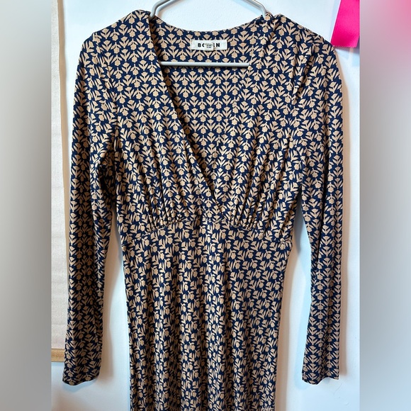 Boden Navy and Brown Floral Maxi Dress, Size 6 - Picture 5 of 12